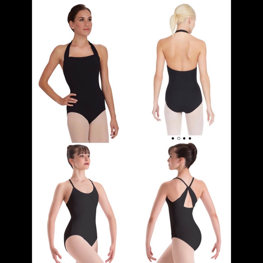 Set of 2 black dance leotards